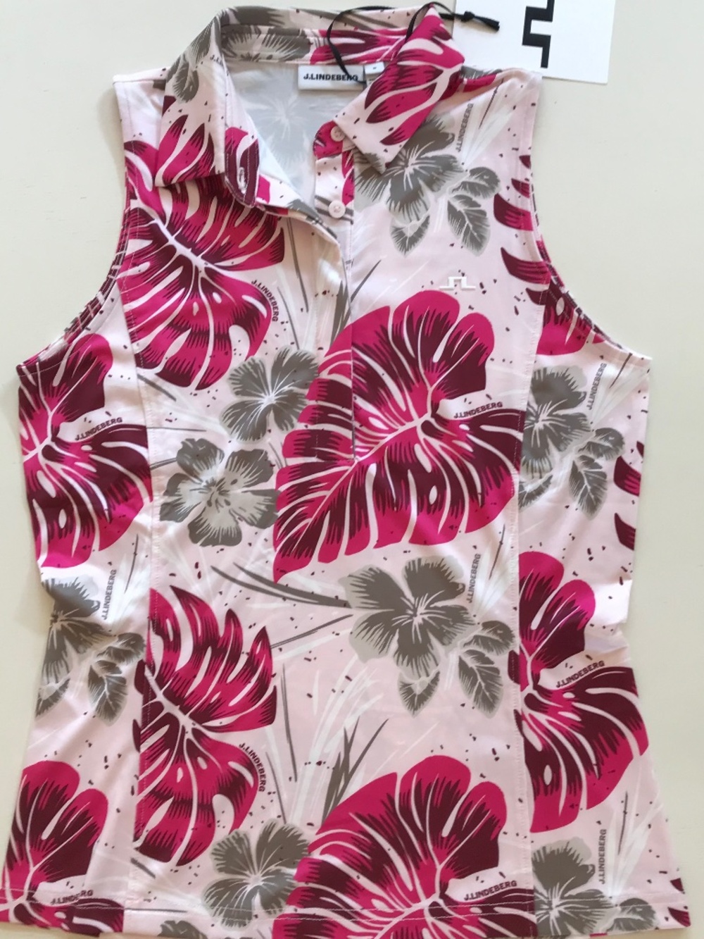 RARE🔥2027 SPRING SAMPLE DENA SLEEVELESS POLO MONSTERA PINK